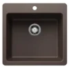 Blanco Liven 21" Dual Mount Silgranit Kitchen Sink, Cafe, 1 Faucet Hole, 443231