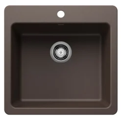 Blanco Liven 21" Dual Mount Silgranit Kitchen Sink, Cafe, 1 Faucet Hole, 443231