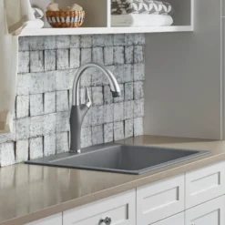 Blanco Liven 25" Dual Mount Granite Composite Laundry Sink, Silgranit, Metallic Gray, 401924