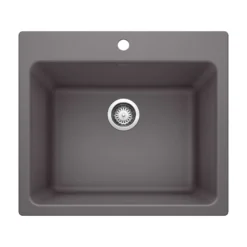 Blanco Liven 25" Dual Mount Granite Composite Laundry Sink, Silgranit, Cinder, 401923