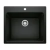 Blanco Liven 25" Dual Mount Granite Composite Laundry Sink, Silgranit, Coal Black, 442924