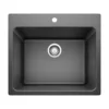 Blanco Liven 25" Dual Mount Granite Composite Laundry Sink, Silgranit, Anthracite, 401920