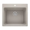 Blanco Liven 25" Dual Mount Granite Composite Laundry Sink, Silgranit, Truffle, 401926