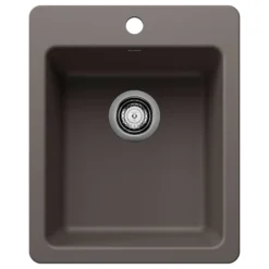 Blanco Liven 17" Rectangle Silgranit Bar/Prep Sink, Volcano Gray, 1 Faucet Hole, 443240