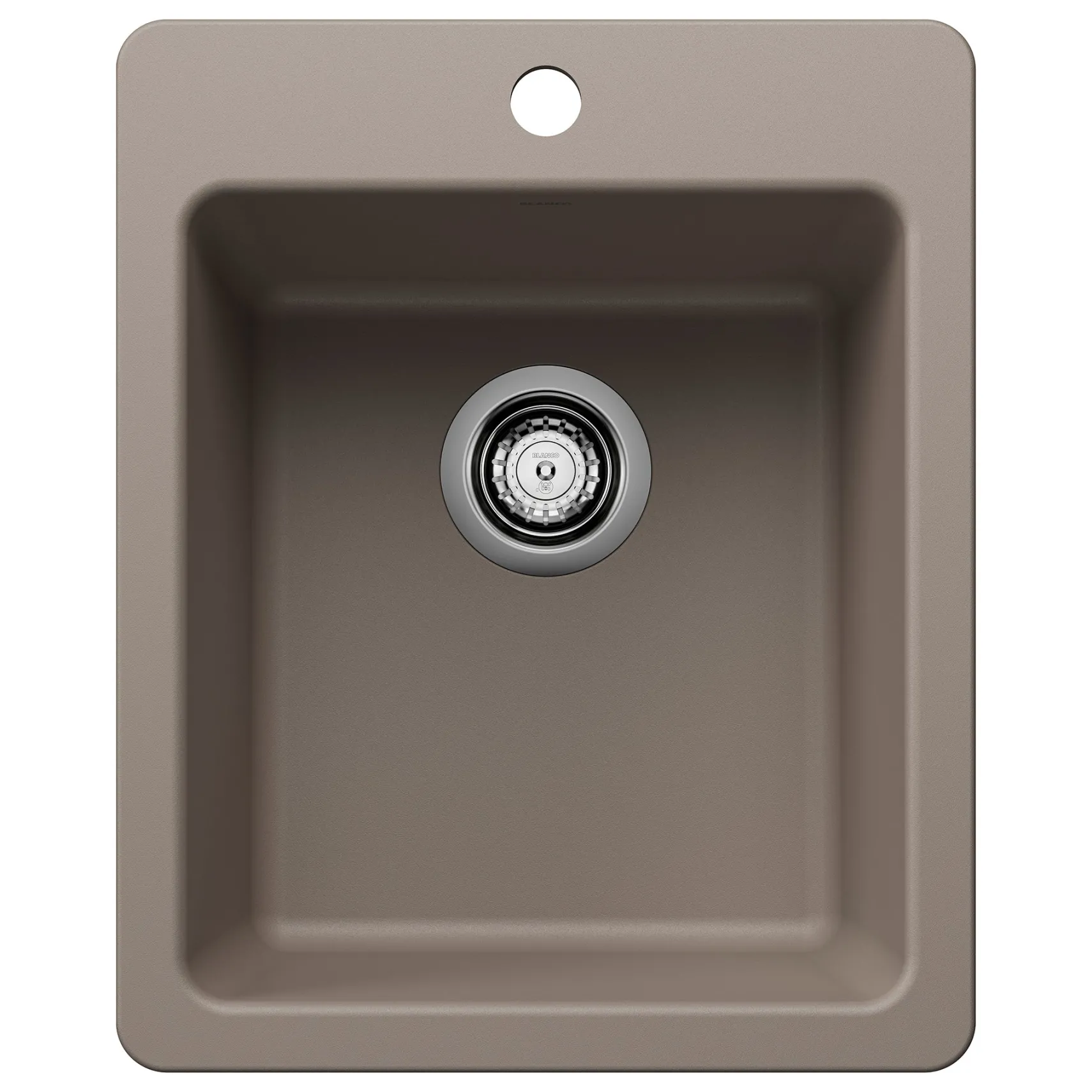Blanco Liven 17" Rectangle Silgranit Bar/Prep Sink, Truffle, 1 Faucet Hole, 443238