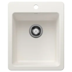 Blanco Liven 17" Rectangle Silgranit Bar/Prep Sink, White, 1 Faucet Hole, 443237