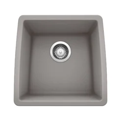 Blanco Performa 18" Rectangle Granite Composite Bar/Prep Sink, Silgranit, Metallic Gray, 440082