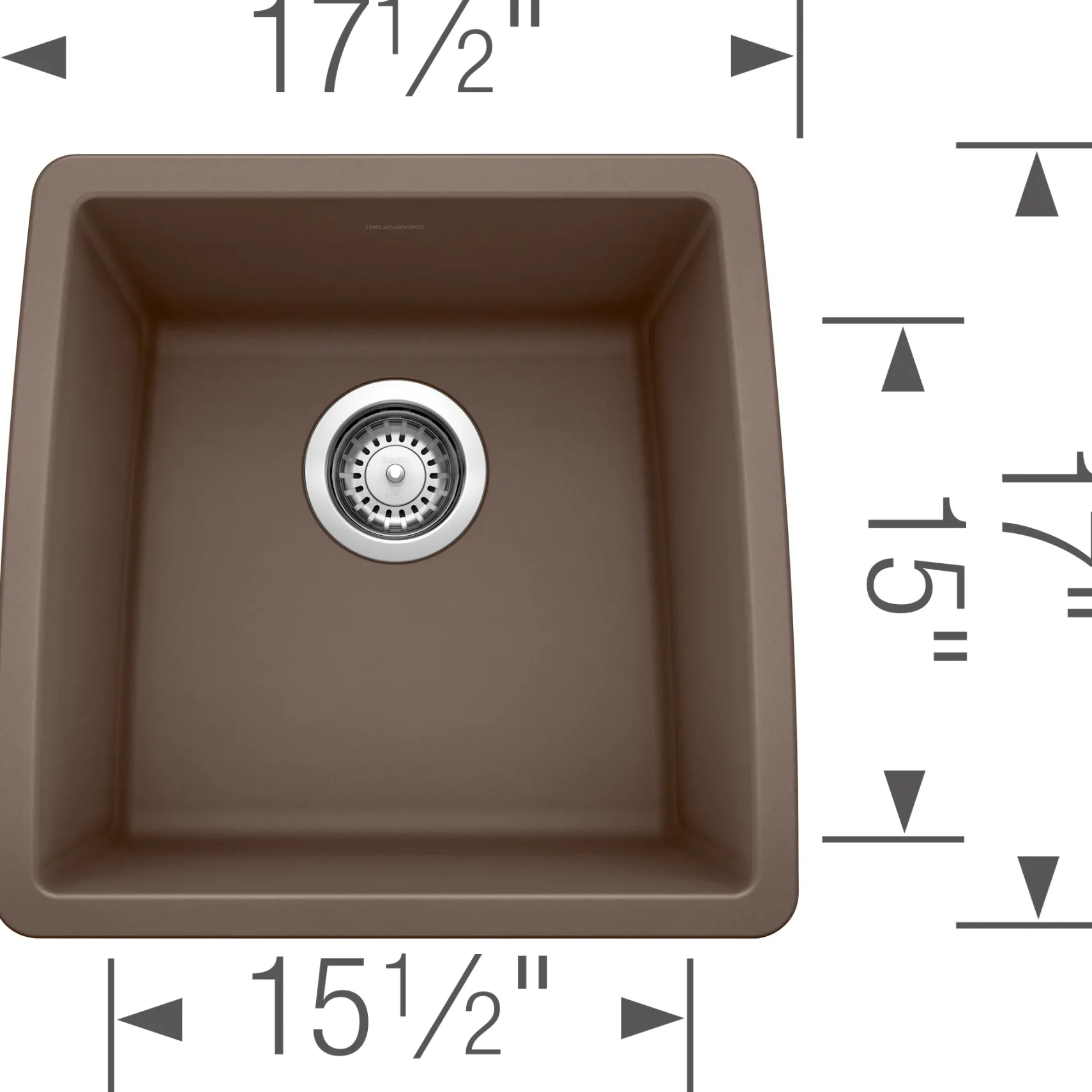 Blanco Performa 18" Rectangle Granite Composite Bar/Prep Sink, Silgranit, Cafe, 440078