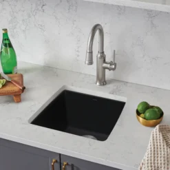Blanco Performa 18" Rectangle Granite Composite Bar/Prep Sink, Silgranit, Coal Black, 442938