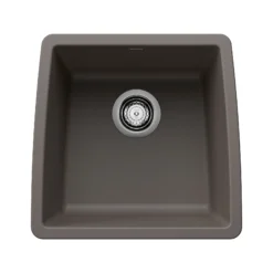 Blanco Performa 18" Square Silgranit Bar/Prep Sink, Volcano Gray, No Faucet Hole, 443124