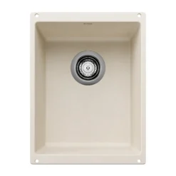 Blanco Precis 14" Rectangle Silgranit Bar/Prep Sink, Soft White, No Faucet Hole, 527404