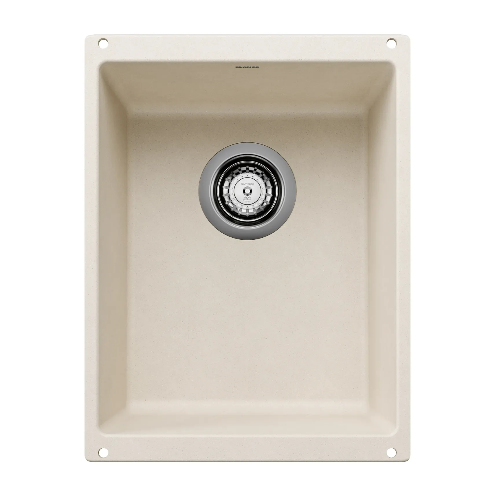 Blanco Precis 14" Rectangle Silgranit Bar/Prep Sink, Soft White, No Faucet Hole, 527404