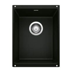 Blanco Precis 14" Rectangle Granite Composite Bar/Prep Sink, Silgranit, Coal Black, 442932