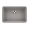 Blanco Precis 27" Undermount Granite Composite Kitchen Sink, Silgranit, Metallic Gray, 522428