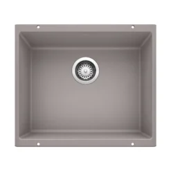 Blanco Precis 21" Undermount Granite Composite Kitchen Sink, Silgranit, Metallic Gray, 513429