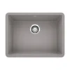 Blanco Precis 23" Undermount Granite Composite Kitchen Sink, Silgranit, Metallic Gray, 522413