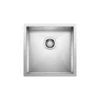 Blanco Quatrus 17" Square Stainless Steel Bar/Prep Sink, Satin Polish, 18 Gauge, No Faucet Hole, 443049