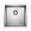 Blanco Quatrus 17" Square Stainless Steel Bar/Prep Sink, Satin Polish, 18 Gauge, No Faucet Hole, 443144