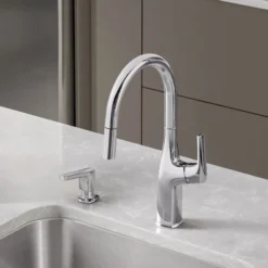 Blanco Rivana 1.5 GPM Brass Kitchen Faucet, Pull-Down, Polished Chrome, 442677