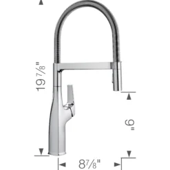 Blanco Rivana 1.5 GPM Brass Kitchen Faucet, Semi-Pro, Polished Chrome, 442675