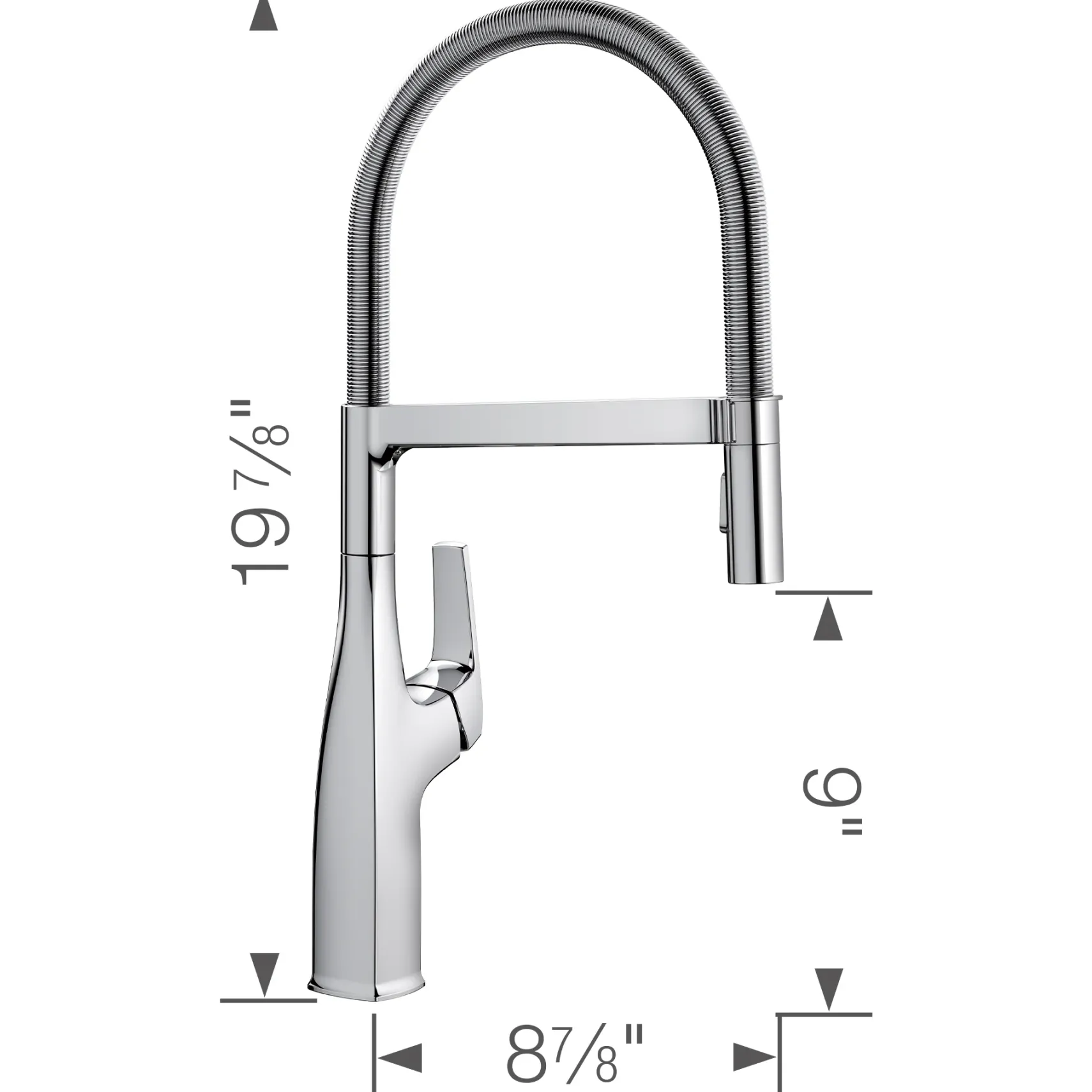 Blanco Rivana 1.5 GPM Brass Kitchen Faucet, Semi-Pro, Polished Chrome, 442675