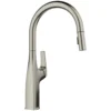 Blanco Rivana High Arc Pull-Down Dual-Spray Kitchen Faucet, Satin Platinum, 1.5 GPM, Brass, 443249