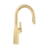 Blanco Rivana High-Arc Pull-Down Dual-Spray Kitchen Faucet, Satin Gold, 1.5 GPM, Brass, 442985