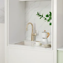 Blanco Rivana Pull-Down Bar Faucet, Satin Gold, 1.5 GPM, Brass, 442986