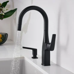 Blanco Rivana Pull-Down Bar Faucet, Matte Black, 1.5 GPM, Brass, 443021