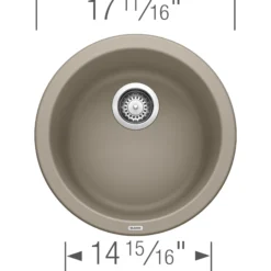 Blanco Rondo 18" Round Granite Composite Bar/Prep Sink, Silgranit, Truffle, 517699
