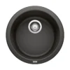 Blanco Rondo 18" Round Granite Composite Bar/Prep Sink, Silgranit, Coal Black, 525960
