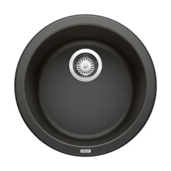 Blanco Rondo 18" Round Granite Composite Bar/Prep Sink, Silgranit, Coal Black, 525960