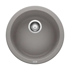 Blanco Rondo 18" Round Granite Composite Bar/Prep Sink, Silgranit, Metallic Gray, 513382