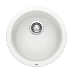 Blanco Rondo 18" Round Granite Composite Bar/Prep Sink, Silgranit, White, 511631
