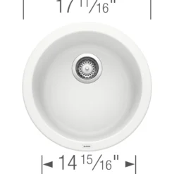 Blanco Rondo 18" Round Granite Composite Bar/Prep Sink, Silgranit, White, 511631