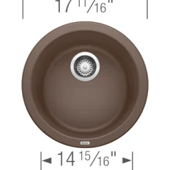 Blanco Rondo 18" Round Granite Composite Bar/Prep Sink, Silgranit, Cafe, 515803
