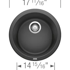 Blanco Rondo 18" Round Granite Composite Bar/Prep Sink, Silgranit, Anthracite, 511632