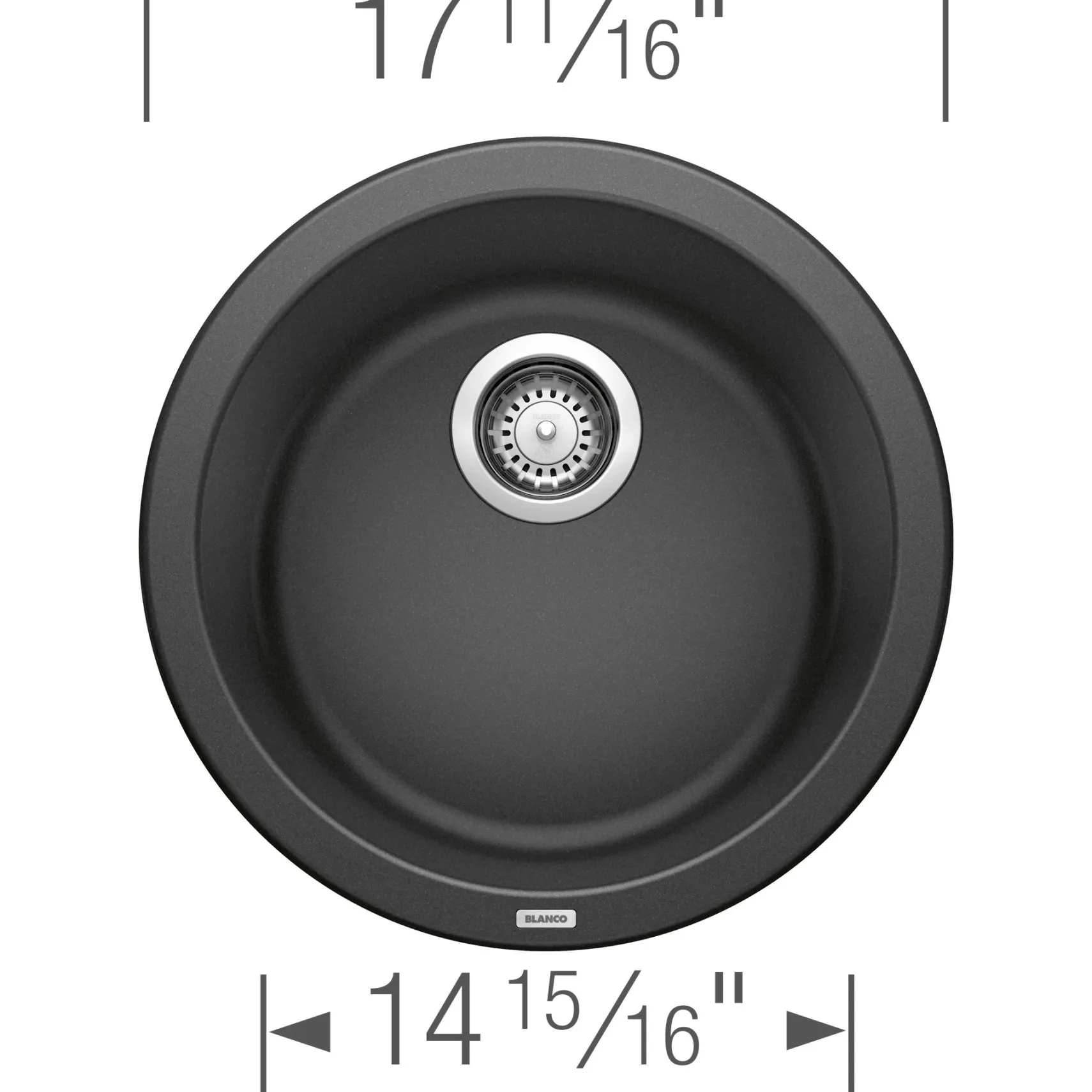 Blanco Rondo 18" Round Granite Composite Bar/Prep Sink, Silgranit, Anthracite, 511632