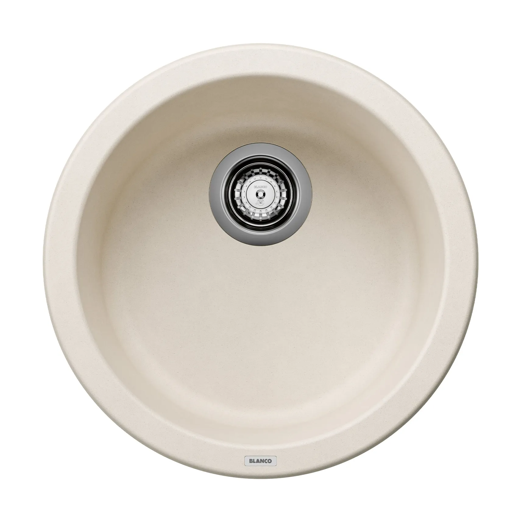 Blanco Rondo 18" Round Silgranit Bar/Prep Sink, Soft White, No Faucet Hole, 527407