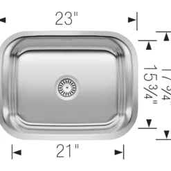 Blanco Stellar 23" Undermount Stainless Steel Laundry Sink, 18 Gauge, Brushed Finish, 441398