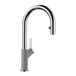 Blanco Urbena 1.5 GPM Brass Kitchen Faucet, Pull-Down, Metallic Gray/Chrome, 526396