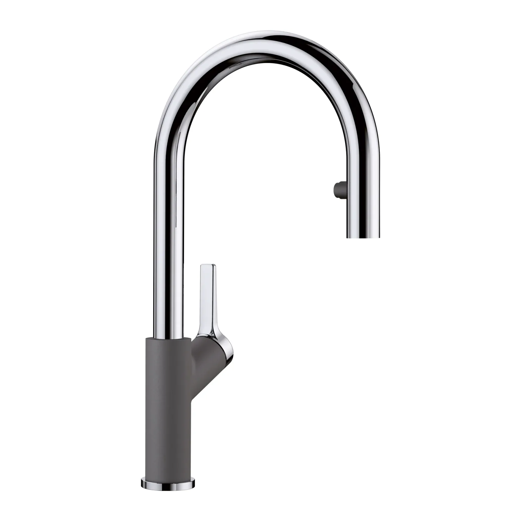 Blanco Urbena 1.5 GPM Brass Kitchen Faucet, Pull-Down, Cinder/Chrome, 526395