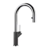 Blanco Urbena 1.5 GPM Brass Kitchen Faucet, Pull-Down, Anthracite/Chrome, 526392