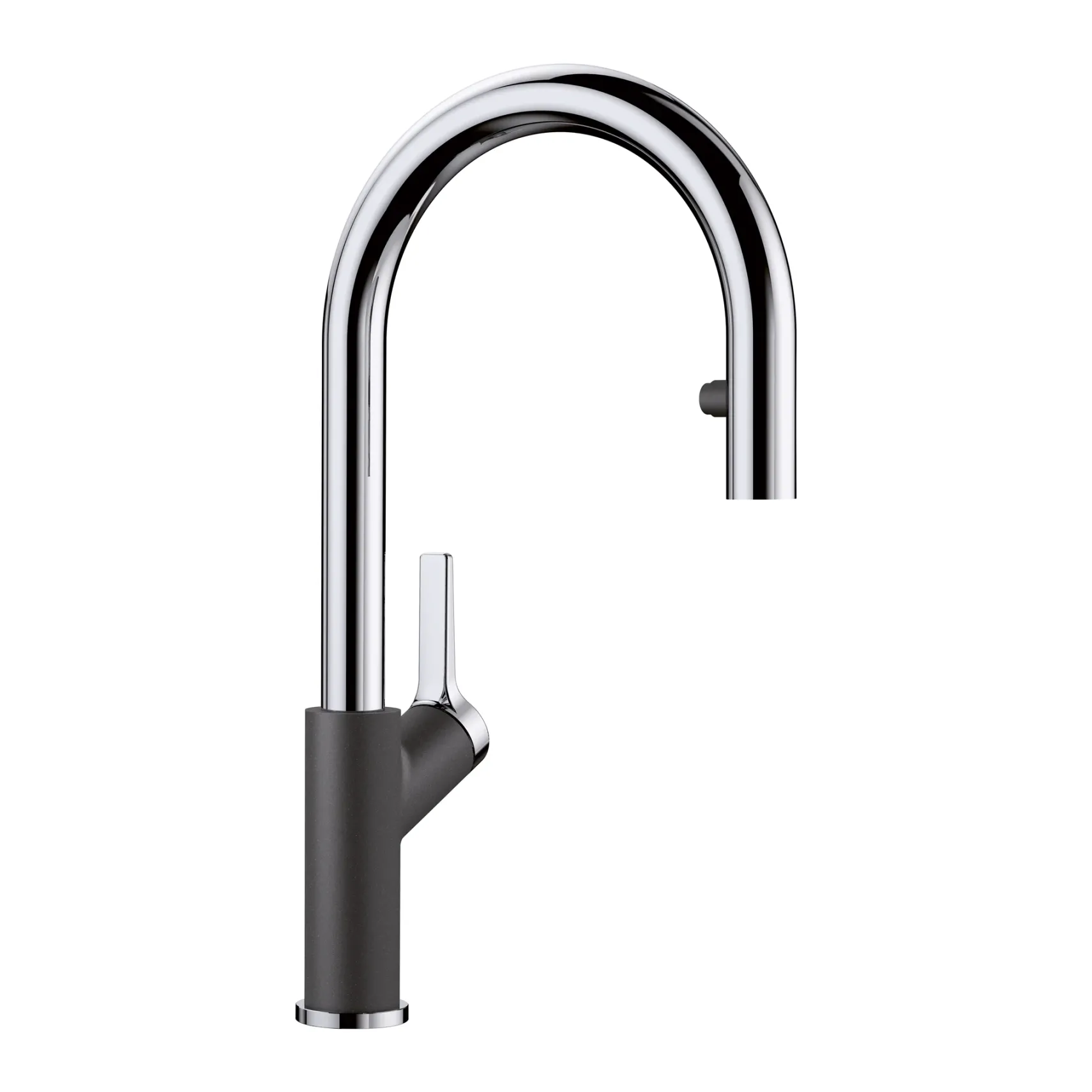 Blanco Urbena 1.5 GPM Brass Kitchen Faucet, Pull-Down, Anthracite/Chrome, 526392