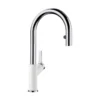 Blanco Urbena 1.5 GPM Brass Kitchen Faucet, Pull-Down, White/Chrome, 526391
