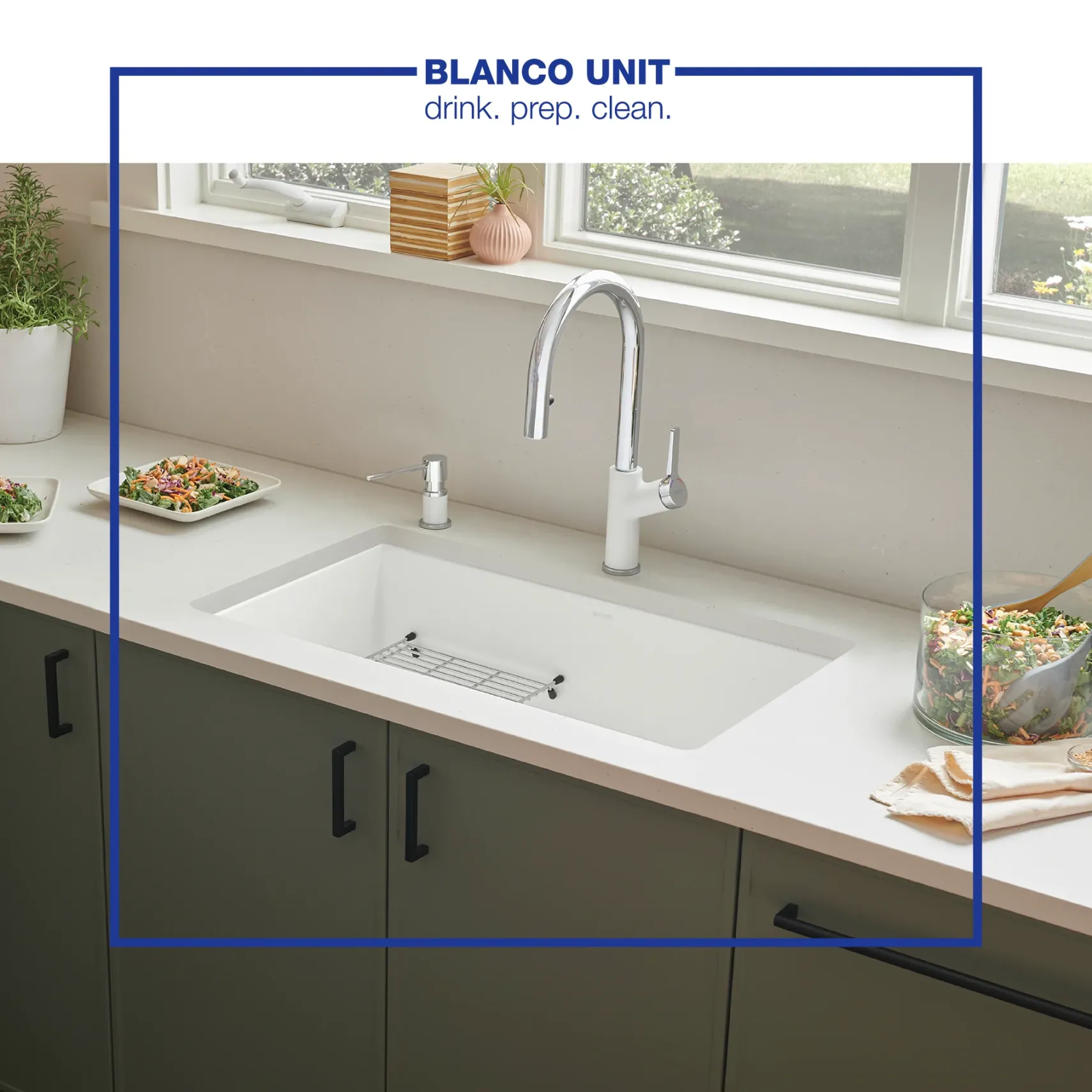 Blanco Urbena 1.5 GPM Brass Kitchen Faucet, Pull-Down, White/Chrome, 526391