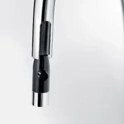 Blanco Urbena 1.5 GPM Brass Kitchen Faucet, Pull-Down, Coal Black/Chrome, 526398