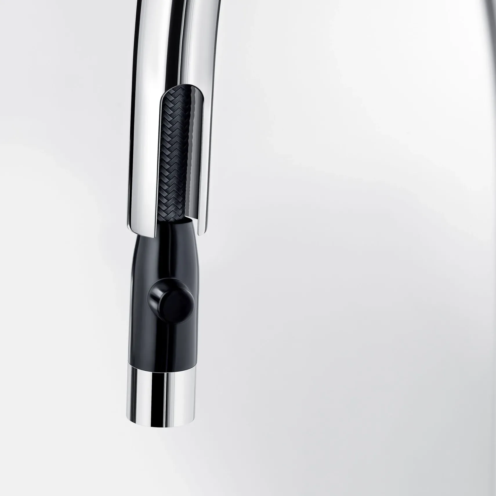 Blanco Urbena 1.5 GPM Brass Kitchen Faucet, Pull-Down, Coal Black/Chrome, 526398