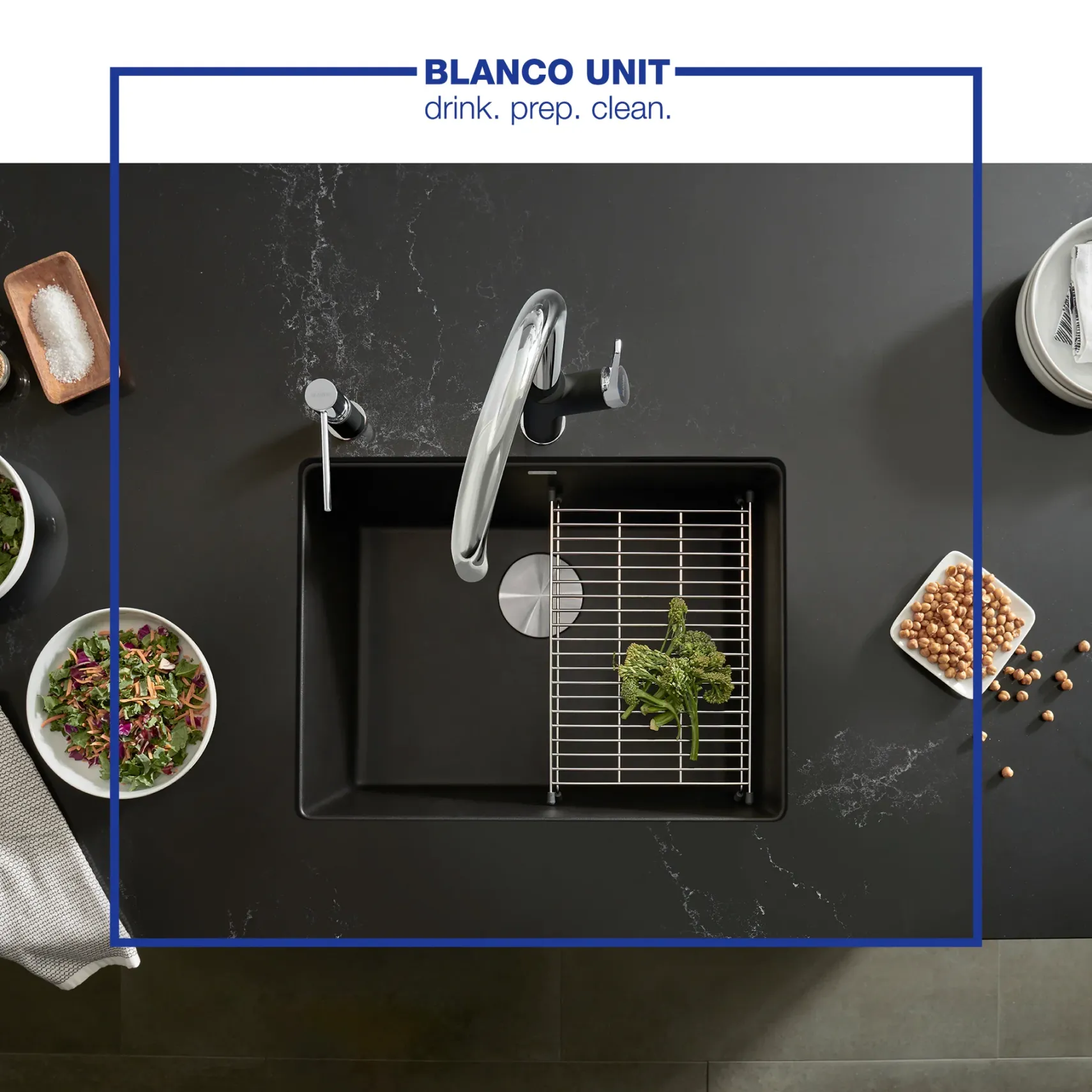 Blanco Urbena 1.5 GPM Brass Kitchen Faucet, Pull-Down, Coal Black/Chrome, 526398