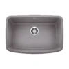Blanco Valea 27" Undermount Granite Composite Kitchen Sink, Silgranit, Metallic Gray, 442554